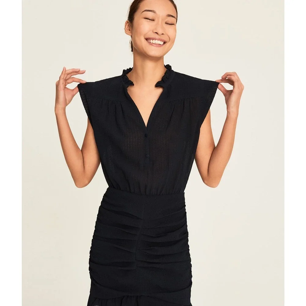 Ba&Sh Isa Dress Dark Navy, Size 1(small) NWT - Picture 1 of 11